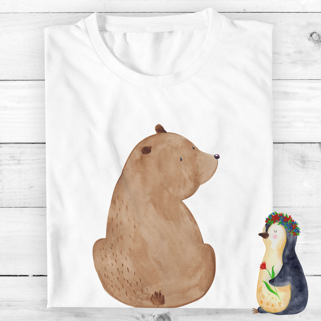 Größe XXL Personalisiertes T-Shirt Bär Schulterblick T-Shirt Personalisiert, T-Shirt mit Namen, T-Shirt mit Aufruck, Männer, Frauen, Wunschtext, Bedrucken, Bär, Teddy, Teddybär, Selbstachtung, Weltansicht, Motivation, Bären, Bärenliebe, Weisheit