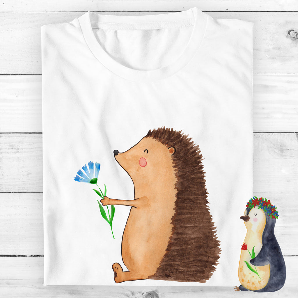 Größe XXL Personalisiertes T-Shirt Igel mit Blume T-Shirt Personalisiert, T-Shirt mit Namen, T-Shirt mit Aufruck, Männer, Frauen, Wunschtext, Bedrucken, Tiermotive, Gute Laune, lustige Sprüche, Tiere, Igel, Gute Besserung, Genesungswünsche, Krankheit, Krankenhaus, krank, Besuch