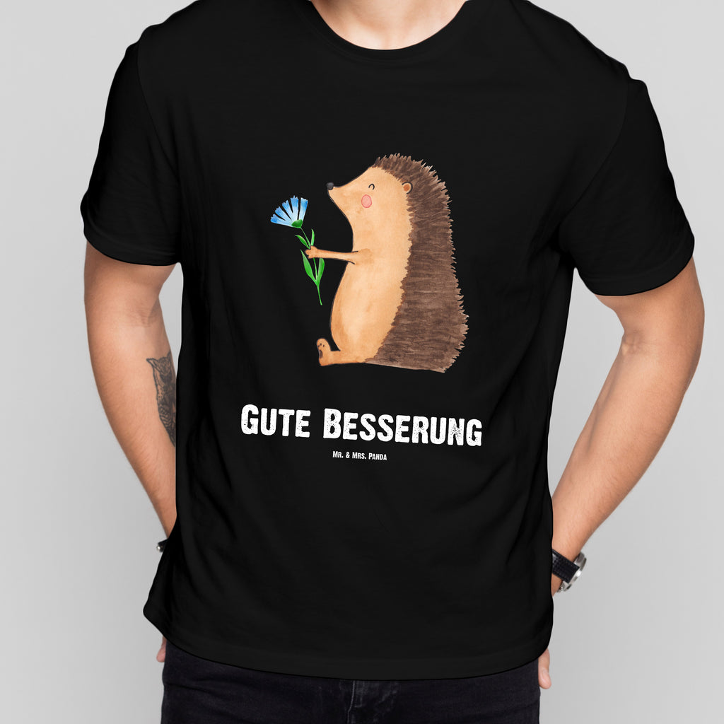 Größe XXL Personalisiertes T-Shirt Igel mit Blume T-Shirt Personalisiert, T-Shirt mit Namen, T-Shirt mit Aufruck, Männer, Frauen, Wunschtext, Bedrucken, Tiermotive, Gute Laune, lustige Sprüche, Tiere, Igel, Gute Besserung, Genesungswünsche, Krankheit, Krankenhaus, krank, Besuch