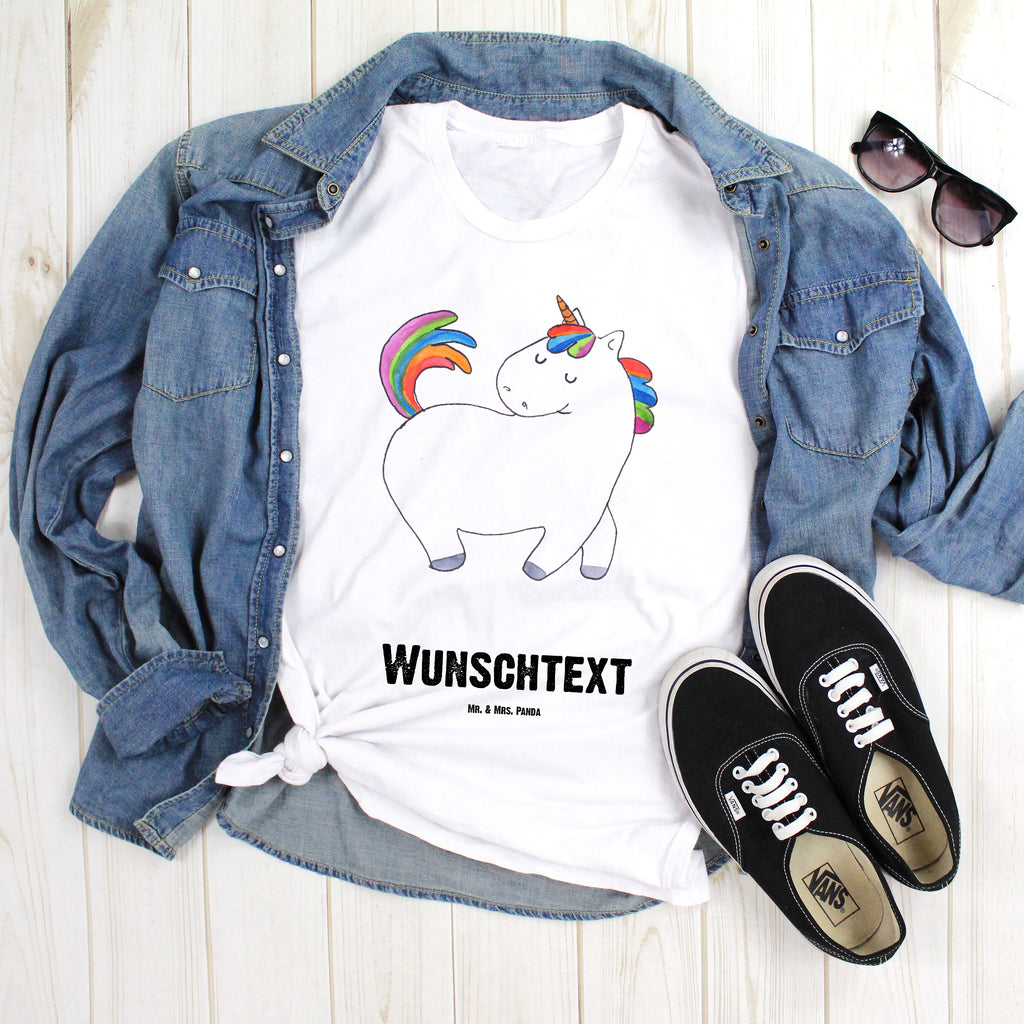 Größe XXL Personalisiertes T-Shirt Einhorn stolzierend T-Shirt Personalisiert, T-Shirt mit Namen, T-Shirt mit Aufruck, Männer, Frauen, Wunschtext, Bedrucken, Einhorn, Einhörner, Einhorn Deko, Pegasus, Unicorn, stolz, anders, bunt, Pferd, Reiter, Reiten, Freundin, Geschenk