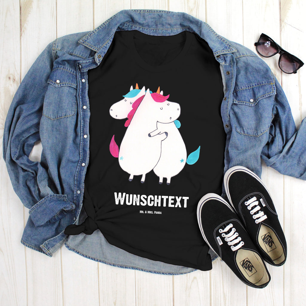 Größe XXL Personalisiertes T-Shirt Einhörner Umarmen T-Shirt Personalisiert, T-Shirt mit Namen, T-Shirt mit Aufruck, Männer, Frauen, Wunschtext, Bedrucken, Einhorn, Einhörner, Einhorn Deko, Pegasus, Unicorn, Freundinnen, Freundin, BFF, Schwester, Schwestern, Familie, Geschwister, Sister, Liebe