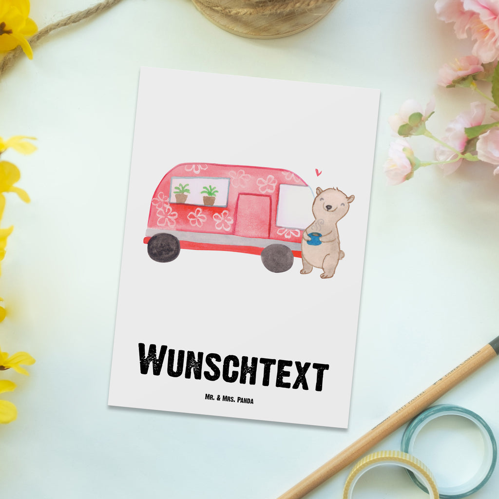 Personalisierte Postkarte Bär Camper Medizin Postkarte mit Namen, Postkarte bedrucken, Postkarte mit Wunschtext, Postkarte personalisierbar, Geschenkkarte mit Namen, Grußkarte mit Namen, Karte mit Namen, Einladung mit Namen, Ansichtskarte mit Namen, Geschenkkarte mit Wunschtext, Grußkarte mit Wunschtext, Karte mit Wunschtext, Einladung mit Wunschtext, Ansichtskarte mit Wunschtext, Geschenk, Sport, Sportart, Hobby, Schenken, Danke, Dankeschön, Auszeichnung, Gewinn, Sportler, Camper, Campen, Zelten, Campingplatz, Wohnmobil, Roadtrip, Urlaub