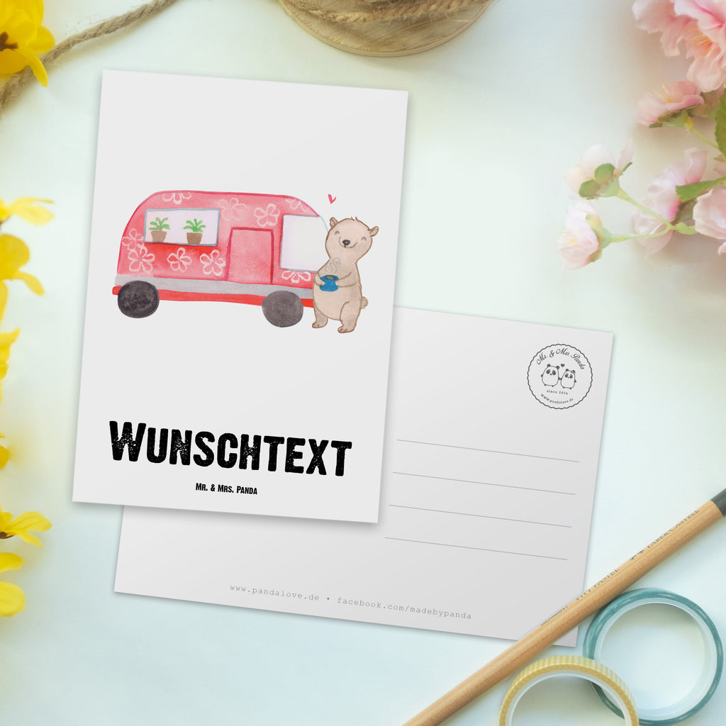Personalisierte Postkarte Bär Camper Medizin Postkarte mit Namen, Postkarte bedrucken, Postkarte mit Wunschtext, Postkarte personalisierbar, Geschenkkarte mit Namen, Grußkarte mit Namen, Karte mit Namen, Einladung mit Namen, Ansichtskarte mit Namen, Geschenkkarte mit Wunschtext, Grußkarte mit Wunschtext, Karte mit Wunschtext, Einladung mit Wunschtext, Ansichtskarte mit Wunschtext, Geschenk, Sport, Sportart, Hobby, Schenken, Danke, Dankeschön, Auszeichnung, Gewinn, Sportler, Camper, Campen, Zelten, Campingplatz, Wohnmobil, Roadtrip, Urlaub