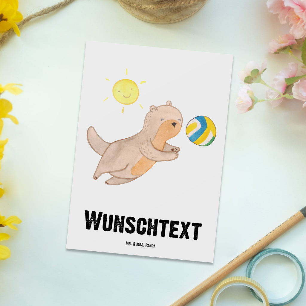 Personalisierte Postkarte Otter Beachvolleyball Medizin Postkarte mit Namen, Postkarte bedrucken, Postkarte mit Wunschtext, Postkarte personalisierbar, Geschenkkarte mit Namen, Grußkarte mit Namen, Karte mit Namen, Einladung mit Namen, Ansichtskarte mit Namen, Geschenkkarte mit Wunschtext, Grußkarte mit Wunschtext, Karte mit Wunschtext, Einladung mit Wunschtext, Ansichtskarte mit Wunschtext, Geschenk, Sport, Sportart, Hobby, Schenken, Danke, Dankeschön, Auszeichnung, Gewinn, Sportler, Beachvolleyball, Volleyball, Ballsport, Volleyballturnier, Strandvolleyball, Sandvolleyball, Strandballspielen, Outdoor-Volleyball, Strand-Ballsport