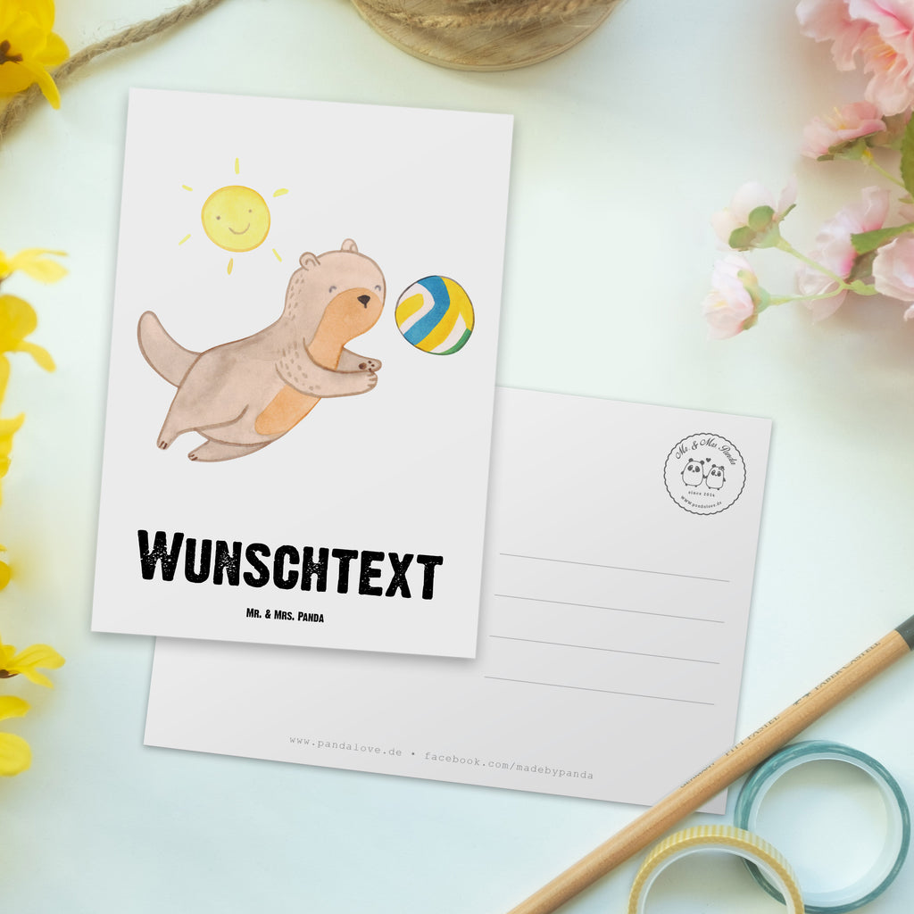Personalisierte Postkarte Otter Beachvolleyball Medizin Postkarte mit Namen, Postkarte bedrucken, Postkarte mit Wunschtext, Postkarte personalisierbar, Geschenkkarte mit Namen, Grußkarte mit Namen, Karte mit Namen, Einladung mit Namen, Ansichtskarte mit Namen, Geschenkkarte mit Wunschtext, Grußkarte mit Wunschtext, Karte mit Wunschtext, Einladung mit Wunschtext, Ansichtskarte mit Wunschtext, Geschenk, Sport, Sportart, Hobby, Schenken, Danke, Dankeschön, Auszeichnung, Gewinn, Sportler, Beachvolleyball, Volleyball, Ballsport, Volleyballturnier, Strandvolleyball, Sandvolleyball, Strandballspielen, Outdoor-Volleyball, Strand-Ballsport