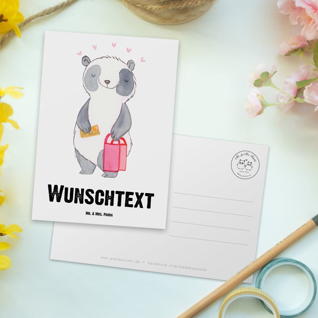Personalisierte Postkarte Panda Shopping Medizin Postkarte mit Namen, Postkarte bedrucken, Postkarte mit Wunschtext, Postkarte personalisierbar, Geschenkkarte mit Namen, Grußkarte mit Namen, Karte mit Namen, Einladung mit Namen, Ansichtskarte mit Namen, Geschenkkarte mit Wunschtext, Grußkarte mit Wunschtext, Karte mit Wunschtext, Einladung mit Wunschtext, Ansichtskarte mit Wunschtext, Geschenk, Sport, Sportart, Hobby, Schenken, Danke, Dankeschön, Auszeichnung, Gewinn, Sportler, Shopping, shoppen, einkaufen