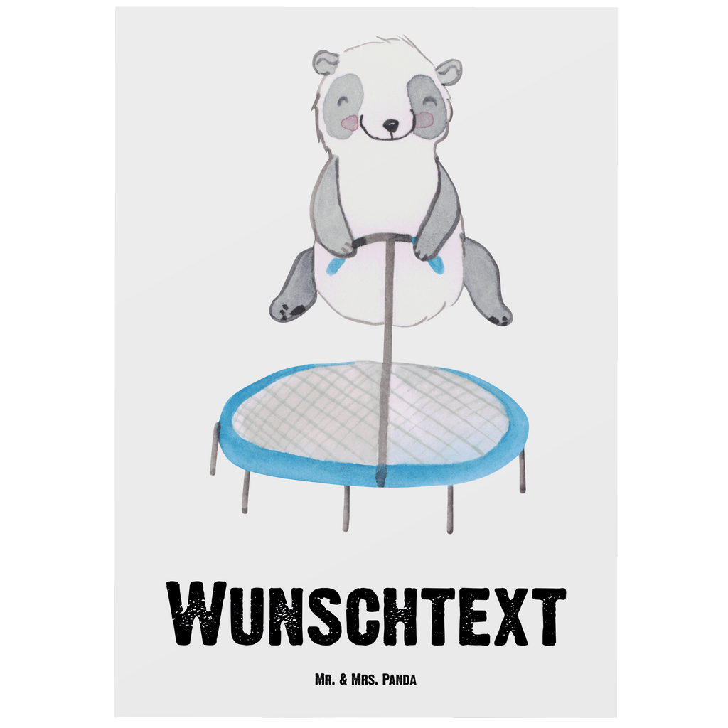 Personalisierte Postkarte Panda Trampolin springen Medizin Postkarte mit Namen, Postkarte bedrucken, Postkarte mit Wunschtext, Postkarte personalisierbar, Geschenkkarte mit Namen, Grußkarte mit Namen, Karte mit Namen, Einladung mit Namen, Ansichtskarte mit Namen, Geschenkkarte mit Wunschtext, Grußkarte mit Wunschtext, Karte mit Wunschtext, Einladung mit Wunschtext, Ansichtskarte mit Wunschtext, Geschenk, Sport, Sportart, Hobby, Schenken, Danke, Dankeschön, Auszeichnung, Gewinn, Sportler, Trampolin springen, Trampolin Springen, Trampolin Turnen, Fitnessstudio, Trampolin-Übungen, Trampolin-Workout
