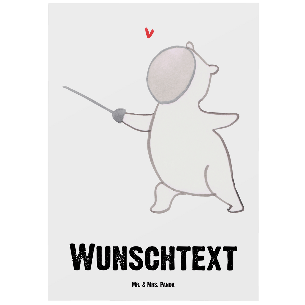 Personalisierte Postkarte Panda Fechten Medizin Postkarte mit Namen, Postkarte bedrucken, Postkarte mit Wunschtext, Postkarte personalisierbar, Geschenkkarte mit Namen, Grußkarte mit Namen, Karte mit Namen, Einladung mit Namen, Ansichtskarte mit Namen, Geschenkkarte mit Wunschtext, Grußkarte mit Wunschtext, Karte mit Wunschtext, Einladung mit Wunschtext, Ansichtskarte mit Wunschtext, Geschenk, Sport, Sportart, Hobby, Schenken, Danke, Dankeschön, Auszeichnung, Gewinn, Sportler, Fechten, Fechter Bund, Fecht Verein, Fecht Club