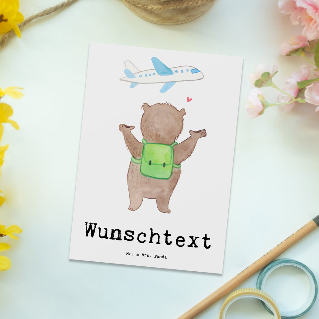 Personalisierte Postkarte Bär Reisen Tage Postkarte mit Namen, Postkarte bedrucken, Postkarte mit Wunschtext, Postkarte personalisierbar, Geschenkkarte mit Namen, Grußkarte mit Namen, Karte mit Namen, Einladung mit Namen, Ansichtskarte mit Namen, Geschenkkarte mit Wunschtext, Grußkarte mit Wunschtext, Karte mit Wunschtext, Einladung mit Wunschtext, Ansichtskarte mit Wunschtext, Geschenk, Sport, Sportart, Hobby, Schenken, Danke, Dankeschön, Auszeichnung, Gewinn, Sportler, Reisen, Weltreise, Urlaub, Urlaube, Auslandsjahr, Austauschjahr, Schüleraustausch, Reisegruppe, Reiseveranstalter, Reisebüro