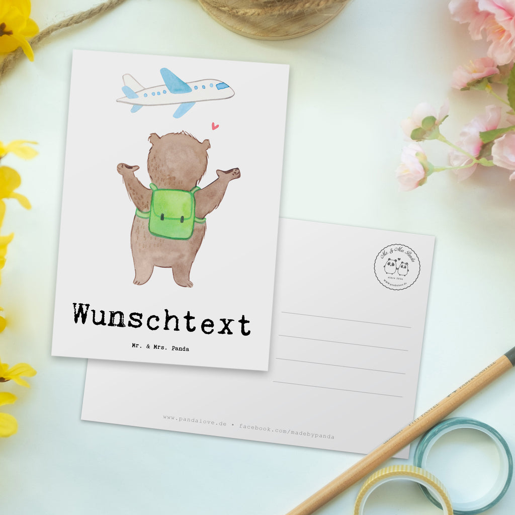 Personalisierte Postkarte Bär Reisen Tage Postkarte mit Namen, Postkarte bedrucken, Postkarte mit Wunschtext, Postkarte personalisierbar, Geschenkkarte mit Namen, Grußkarte mit Namen, Karte mit Namen, Einladung mit Namen, Ansichtskarte mit Namen, Geschenkkarte mit Wunschtext, Grußkarte mit Wunschtext, Karte mit Wunschtext, Einladung mit Wunschtext, Ansichtskarte mit Wunschtext, Geschenk, Sport, Sportart, Hobby, Schenken, Danke, Dankeschön, Auszeichnung, Gewinn, Sportler, Reisen, Weltreise, Urlaub, Urlaube, Auslandsjahr, Austauschjahr, Schüleraustausch, Reisegruppe, Reiseveranstalter, Reisebüro