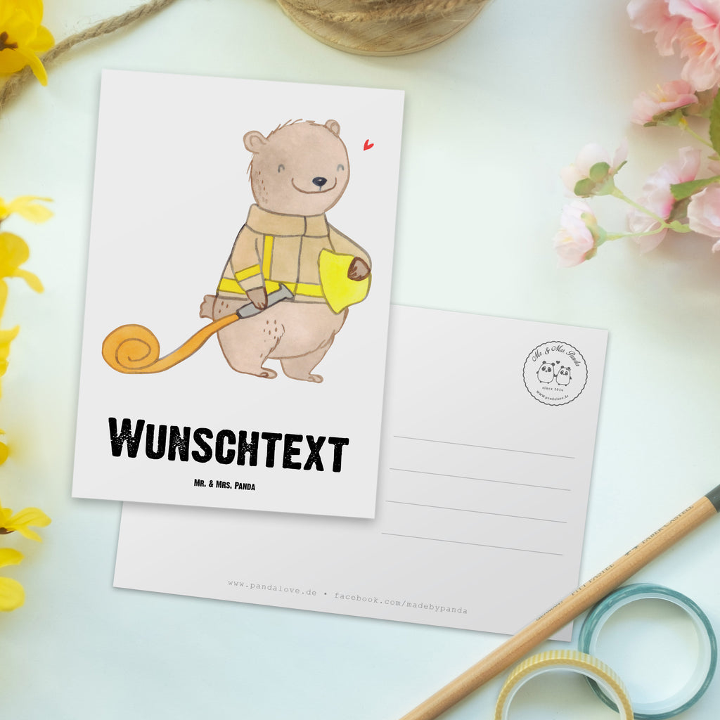 Personalisierte Postkarte Bär Freiwillige Feuerwehr Tage Postkarte mit Namen, Postkarte bedrucken, Postkarte mit Wunschtext, Postkarte personalisierbar, Geschenkkarte mit Namen, Grußkarte mit Namen, Karte mit Namen, Einladung mit Namen, Ansichtskarte mit Namen, Geschenkkarte mit Wunschtext, Grußkarte mit Wunschtext, Karte mit Wunschtext, Einladung mit Wunschtext, Ansichtskarte mit Wunschtext, Geschenk, Sport, Sportart, Hobby, Schenken, Danke, Dankeschön, Auszeichnung, Gewinn, Sportler, Freiwillige Feuerwehr, Feuerwehrfest, Jugendfeuerwehr, Feuerwehrdienst, Feuerwehrmannschaft, Feuerwehr-Spruch, Feuerwehreinsatz, Feuerwehr-Ehrung, Tage bei der Feuerwehr