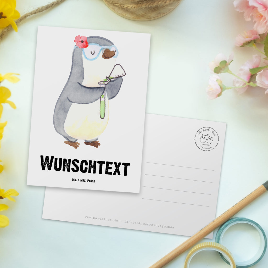 Personalisierte Postkarte Chemikerin aus Leidenschaft Postkarte mit Namen, Postkarte bedrucken, Postkarte mit Wunschtext, Postkarte personalisierbar, Geschenkkarte mit Namen, Grußkarte mit Namen, Karte mit Namen, Einladung mit Namen, Ansichtskarte mit Namen, Geschenkkarte mit Wunschtext, Grußkarte mit Wunschtext, Karte mit Wunschtext, Einladung mit Wunschtext, Ansichtskarte mit Wunschtext, Beruf, Ausbildung, Jubiläum, Abschied, Rente, Kollege, Kollegin, Geschenk, Schenken, Arbeitskollege, Mitarbeiter, Firma, Danke, Dankeschön, Chemikerin, Chemielaborantin, Naturwissenschaftlerin, Labor, Studium, Forschung, Wissenschaftlerin