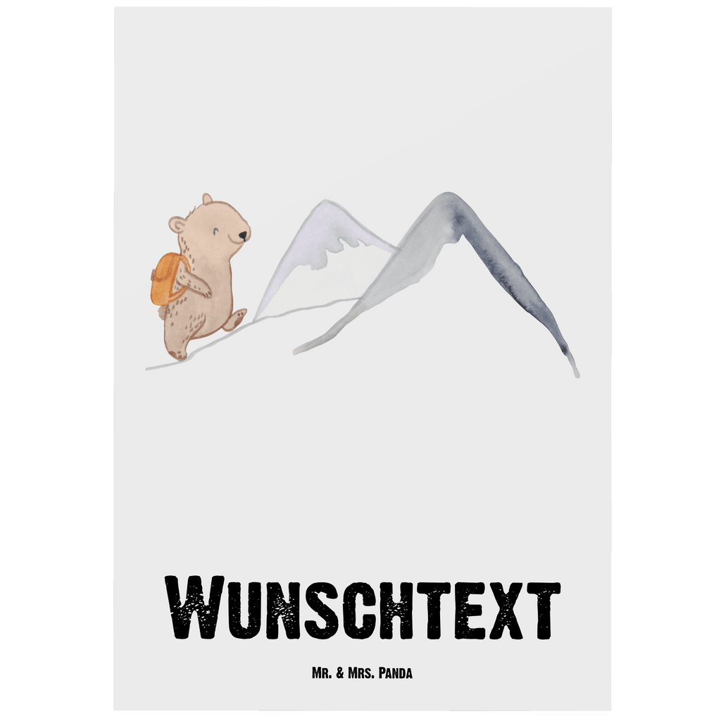 Personalisierte Postkarte Bär Bergsteigen Tage Postkarte mit Namen, Postkarte bedrucken, Postkarte mit Wunschtext, Postkarte personalisierbar, Geschenkkarte mit Namen, Grußkarte mit Namen, Karte mit Namen, Einladung mit Namen, Ansichtskarte mit Namen, Geschenkkarte mit Wunschtext, Grußkarte mit Wunschtext, Karte mit Wunschtext, Einladung mit Wunschtext, Ansichtskarte mit Wunschtext, Geschenk, Sport, Sportart, Hobby, Schenken, Danke, Dankeschön, Auszeichnung, Gewinn, Sportler, Bergsteigen, wandern, Bergsport, Trekking, Alpinismus, Alpinwandern