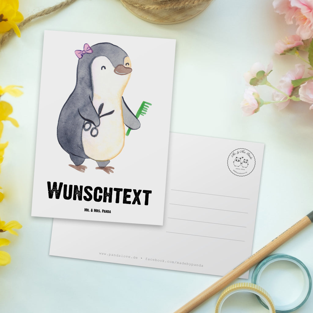 Personalisierte Postkarte Friseurin aus Leidenschaft Postkarte mit Namen, Postkarte bedrucken, Postkarte mit Wunschtext, Postkarte personalisierbar, Geschenkkarte mit Namen, Grußkarte mit Namen, Karte mit Namen, Einladung mit Namen, Ansichtskarte mit Namen, Geschenkkarte mit Wunschtext, Grußkarte mit Wunschtext, Karte mit Wunschtext, Einladung mit Wunschtext, Ansichtskarte mit Wunschtext, Beruf, Ausbildung, Jubiläum, Abschied, Rente, Kollege, Kollegin, Geschenk, Schenken, Arbeitskollege, Mitarbeiter, Firma, Danke, Dankeschön, Frisörin, Haarstylistin, Frisörbesuch, Friseursalon, Eröffnung Friseur