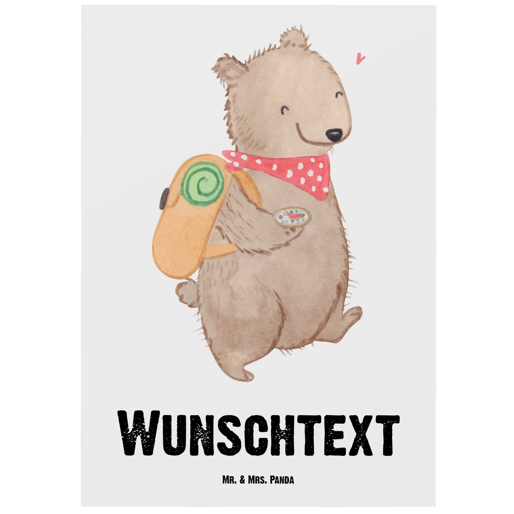 Personalisierte Postkarte Bär Wandern Medizin Postkarte mit Namen, Postkarte bedrucken, Postkarte mit Wunschtext, Postkarte personalisierbar, Geschenkkarte mit Namen, Grußkarte mit Namen, Karte mit Namen, Einladung mit Namen, Ansichtskarte mit Namen, Geschenkkarte mit Wunschtext, Grußkarte mit Wunschtext, Karte mit Wunschtext, Einladung mit Wunschtext, Ansichtskarte mit Wunschtext, Geschenk, Sport, Sportart, Hobby, Schenken, Danke, Dankeschön, Auszeichnung, Gewinn, Sportler, Wandern, Bergsteigen, Wintertouren, Outdoor Sport, Freizeitsport, Spazieren, Natur entdecken