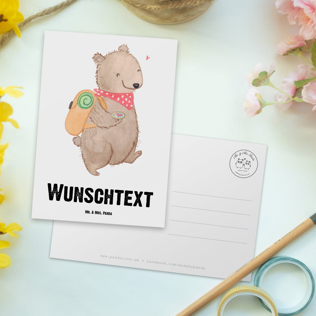 Personalisierte Postkarte Bär Wandern Tage Postkarte mit Namen, Postkarte bedrucken, Postkarte mit Wunschtext, Postkarte personalisierbar, Geschenkkarte mit Namen, Grußkarte mit Namen, Karte mit Namen, Einladung mit Namen, Ansichtskarte mit Namen, Geschenkkarte mit Wunschtext, Grußkarte mit Wunschtext, Karte mit Wunschtext, Einladung mit Wunschtext, Ansichtskarte mit Wunschtext, Geschenk, Sport, Sportart, Hobby, Schenken, Danke, Dankeschön, Auszeichnung, Gewinn, Sportler, Wandern, Bergsteigen, Wintertouren, Outdoor Sport, Freizeitsport, Spazieren, Natur entdecken