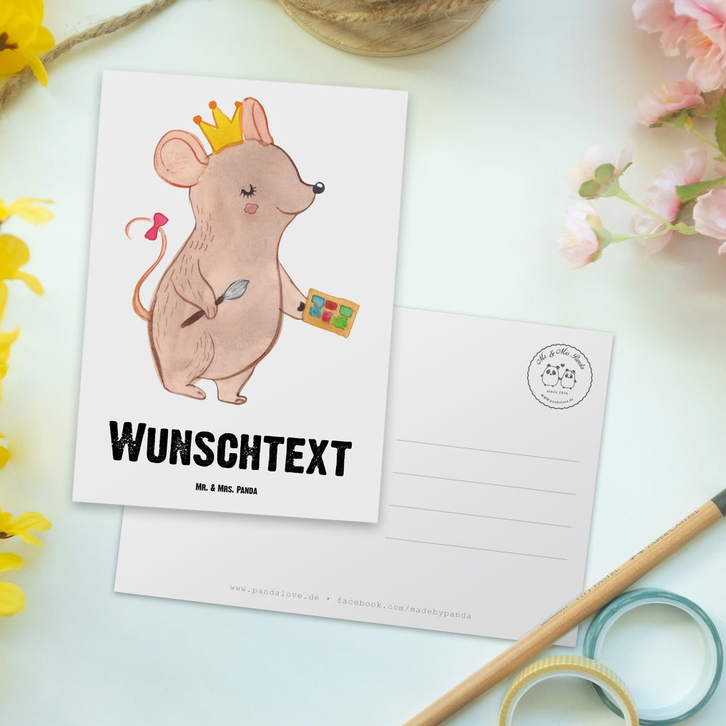 Personalisierte Postkarte Maskenbildnerin aus Leidenschaft Postkarte mit Namen, Postkarte bedrucken, Postkarte mit Wunschtext, Postkarte personalisierbar, Geschenkkarte mit Namen, Grußkarte mit Namen, Karte mit Namen, Einladung mit Namen, Ansichtskarte mit Namen, Geschenkkarte mit Wunschtext, Grußkarte mit Wunschtext, Karte mit Wunschtext, Einladung mit Wunschtext, Ansichtskarte mit Wunschtext, Beruf, Ausbildung, Jubiläum, Abschied, Rente, Kollege, Kollegin, Geschenk, Schenken, Arbeitskollege, Mitarbeiter, Firma, Danke, Dankeschön, Kosmetikerin, Make Up Artist, Maskenbildnerin, Visagistin, Beauty Salon, Kosmetikstudio, Eröffnung