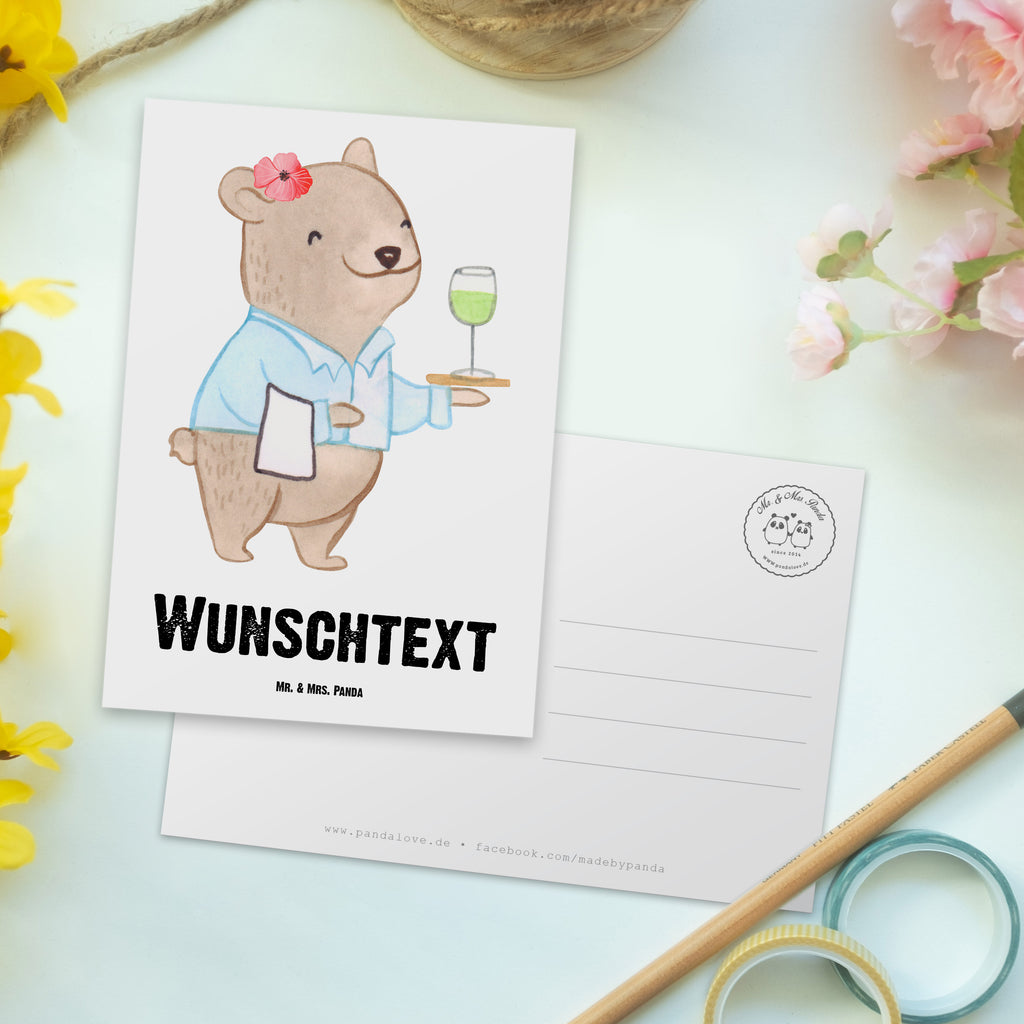 Personalisierte Postkarte Restaurantfachfrau aus Leidenschaft Postkarte mit Namen, Postkarte bedrucken, Postkarte mit Wunschtext, Postkarte personalisierbar, Geschenkkarte mit Namen, Grußkarte mit Namen, Karte mit Namen, Einladung mit Namen, Ansichtskarte mit Namen, Geschenkkarte mit Wunschtext, Grußkarte mit Wunschtext, Karte mit Wunschtext, Einladung mit Wunschtext, Ansichtskarte mit Wunschtext, Beruf, Ausbildung, Jubiläum, Abschied, Rente, Kollege, Kollegin, Geschenk, Schenken, Arbeitskollege, Mitarbeiter, Firma, Danke, Dankeschön
