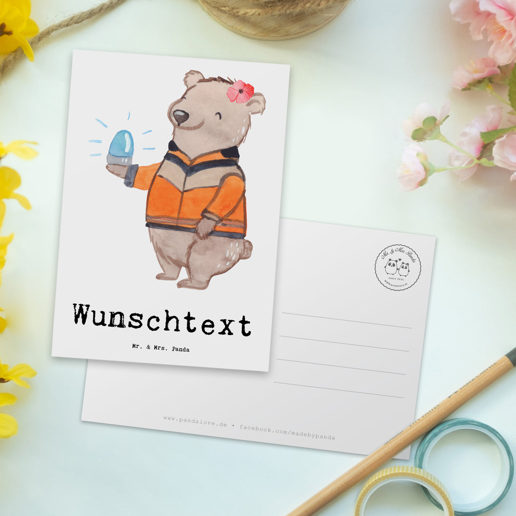 Personalisierte Postkarte Rettungswagenfahrerin aus Leidenschaft Postkarte mit Namen, Postkarte bedrucken, Postkarte mit Wunschtext, Postkarte personalisierbar, Geschenkkarte mit Namen, Grußkarte mit Namen, Karte mit Namen, Einladung mit Namen, Ansichtskarte mit Namen, Geschenkkarte mit Wunschtext, Grußkarte mit Wunschtext, Karte mit Wunschtext, Einladung mit Wunschtext, Ansichtskarte mit Wunschtext, Beruf, Ausbildung, Jubiläum, Abschied, Rente, Kollege, Kollegin, Geschenk, Schenken, Arbeitskollege, Mitarbeiter, Firma, Danke, Dankeschön