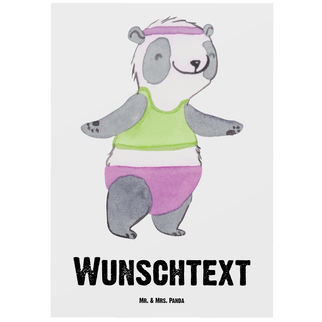 Personalisierte Postkarte Panda Aerobic Tage Postkarte mit Namen, Postkarte bedrucken, Postkarte mit Wunschtext, Postkarte personalisierbar, Geschenkkarte mit Namen, Grußkarte mit Namen, Karte mit Namen, Einladung mit Namen, Ansichtskarte mit Namen, Geschenkkarte mit Wunschtext, Grußkarte mit Wunschtext, Karte mit Wunschtext, Einladung mit Wunschtext, Ansichtskarte mit Wunschtext, Geschenk, Sport, Sportart, Hobby, Schenken, Danke, Dankeschön, Auszeichnung, Gewinn, Sportler, Aerobic, Aerobic Fitness, Fitnessstudio