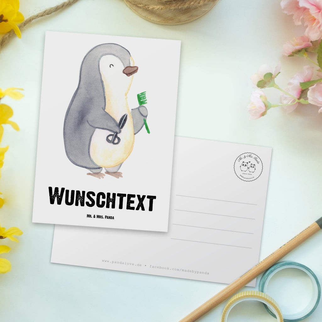 Personalisierte Postkarte Hairstylist aus Leidenschaft Postkarte mit Namen, Postkarte bedrucken, Postkarte mit Wunschtext, Postkarte personalisierbar, Geschenkkarte mit Namen, Grußkarte mit Namen, Karte mit Namen, Einladung mit Namen, Ansichtskarte mit Namen, Geschenkkarte mit Wunschtext, Grußkarte mit Wunschtext, Karte mit Wunschtext, Einladung mit Wunschtext, Ansichtskarte mit Wunschtext, Beruf, Ausbildung, Jubiläum, Abschied, Rente, Kollege, Kollegin, Geschenk, Schenken, Arbeitskollege, Mitarbeiter, Firma, Danke, Dankeschön, Frisör, Haarstylist, Hairstylist, Friseursalon, Barbier, Coiffeur, Eröffnung Friseur
