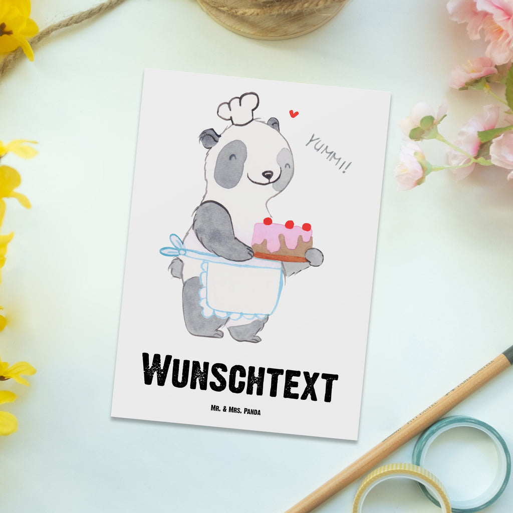 Personalisierte Postkarte Panda Backen Medizin Postkarte mit Namen, Postkarte bedrucken, Postkarte mit Wunschtext, Postkarte personalisierbar, Geschenkkarte mit Namen, Grußkarte mit Namen, Karte mit Namen, Einladung mit Namen, Ansichtskarte mit Namen, Geschenkkarte mit Wunschtext, Grußkarte mit Wunschtext, Karte mit Wunschtext, Einladung mit Wunschtext, Ansichtskarte mit Wunschtext, Geschenk, Sport, Sportart, Hobby, Schenken, Danke, Dankeschön, Auszeichnung, Gewinn, Sportler, backen, Hobbybäcker, Kuchen backen