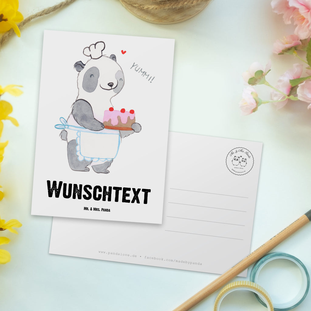 Personalisierte Postkarte Panda Backen Medizin Postkarte mit Namen, Postkarte bedrucken, Postkarte mit Wunschtext, Postkarte personalisierbar, Geschenkkarte mit Namen, Grußkarte mit Namen, Karte mit Namen, Einladung mit Namen, Ansichtskarte mit Namen, Geschenkkarte mit Wunschtext, Grußkarte mit Wunschtext, Karte mit Wunschtext, Einladung mit Wunschtext, Ansichtskarte mit Wunschtext, Geschenk, Sport, Sportart, Hobby, Schenken, Danke, Dankeschön, Auszeichnung, Gewinn, Sportler, backen, Hobbybäcker, Kuchen backen