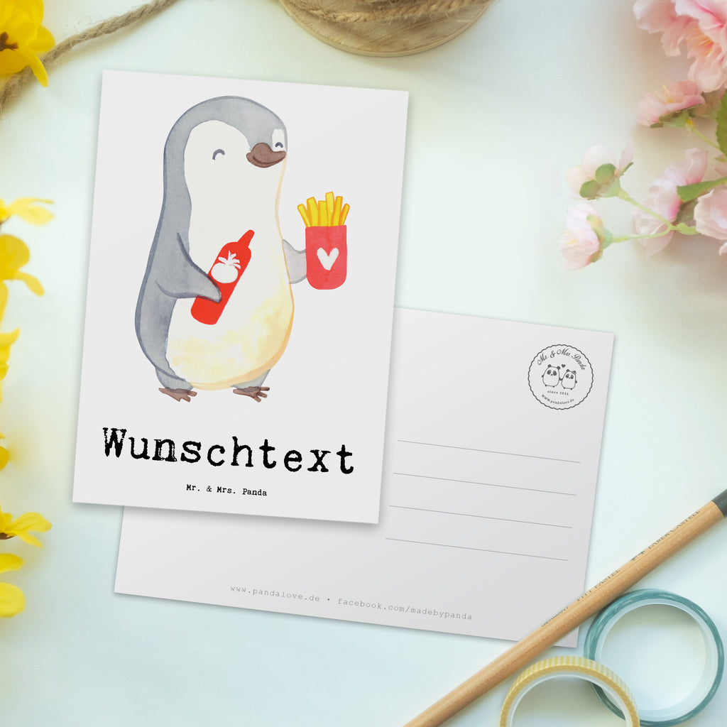 Personalisierte Postkarte Imbissbesitzer aus Leidenschaft Postkarte mit Namen, Postkarte bedrucken, Postkarte mit Wunschtext, Postkarte personalisierbar, Geschenkkarte mit Namen, Grußkarte mit Namen, Karte mit Namen, Einladung mit Namen, Ansichtskarte mit Namen, Geschenkkarte mit Wunschtext, Grußkarte mit Wunschtext, Karte mit Wunschtext, Einladung mit Wunschtext, Ansichtskarte mit Wunschtext, Beruf, Ausbildung, Jubiläum, Abschied, Rente, Kollege, Kollegin, Geschenk, Schenken, Arbeitskollege, Mitarbeiter, Firma, Danke, Dankeschön, Imbissbesitzer, Imbissverkäufer, Pommesverkäufer, Pommesliebe