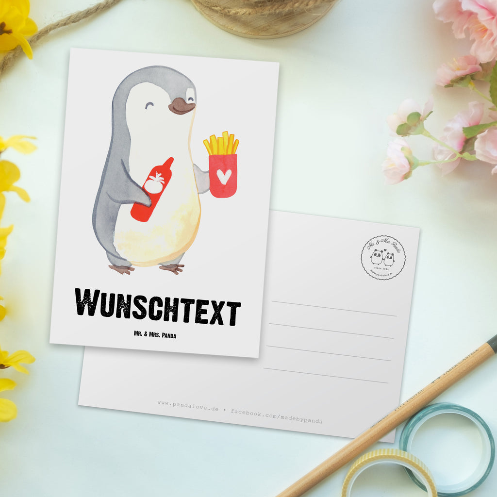 Personalisierte Postkarte Imbissverkäufer mit Herz Postkarte mit Namen, Postkarte bedrucken, Postkarte mit Wunschtext, Postkarte personalisierbar, Geschenkkarte mit Namen, Grußkarte mit Namen, Karte mit Namen, Einladung mit Namen, Ansichtskarte mit Namen, Geschenkkarte mit Wunschtext, Grußkarte mit Wunschtext, Karte mit Wunschtext, Einladung mit Wunschtext, Ansichtskarte mit Wunschtext, Beruf, Ausbildung, Jubiläum, Abschied, Rente, Kollege, Kollegin, Geschenk, Schenken, Arbeitskollege, Mitarbeiter, Firma, Danke, Dankeschön, Imbissbesitzer, Imbissverkäufer, Pommesverkäufer, Pommesliebe