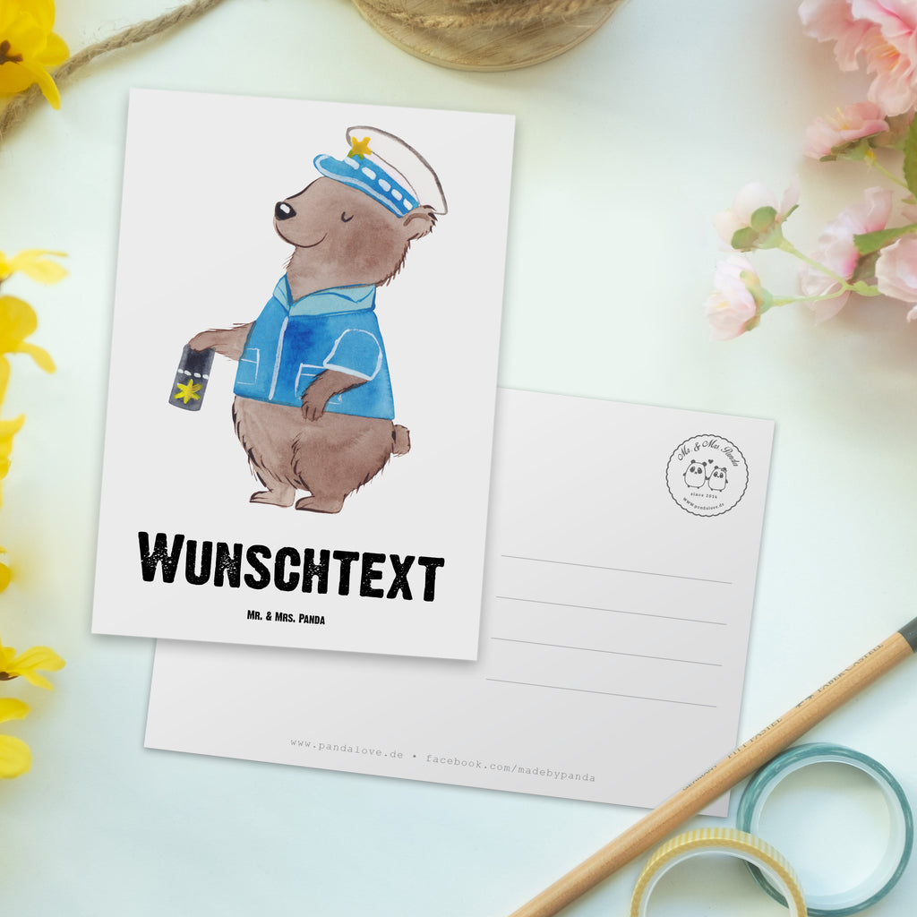 Personalisierte Postkarte Polizist mit Herz Postkarte mit Namen, Postkarte bedrucken, Postkarte mit Wunschtext, Postkarte personalisierbar, Geschenkkarte mit Namen, Grußkarte mit Namen, Karte mit Namen, Einladung mit Namen, Ansichtskarte mit Namen, Geschenkkarte mit Wunschtext, Grußkarte mit Wunschtext, Karte mit Wunschtext, Einladung mit Wunschtext, Ansichtskarte mit Wunschtext, Beruf, Ausbildung, Jubiläum, Abschied, Rente, Kollege, Kollegin, Geschenk, Schenken, Arbeitskollege, Mitarbeiter, Firma, Danke, Dankeschön, Polizist, Polizeibeamter, Wachmann, Cop, Polizei, Studium