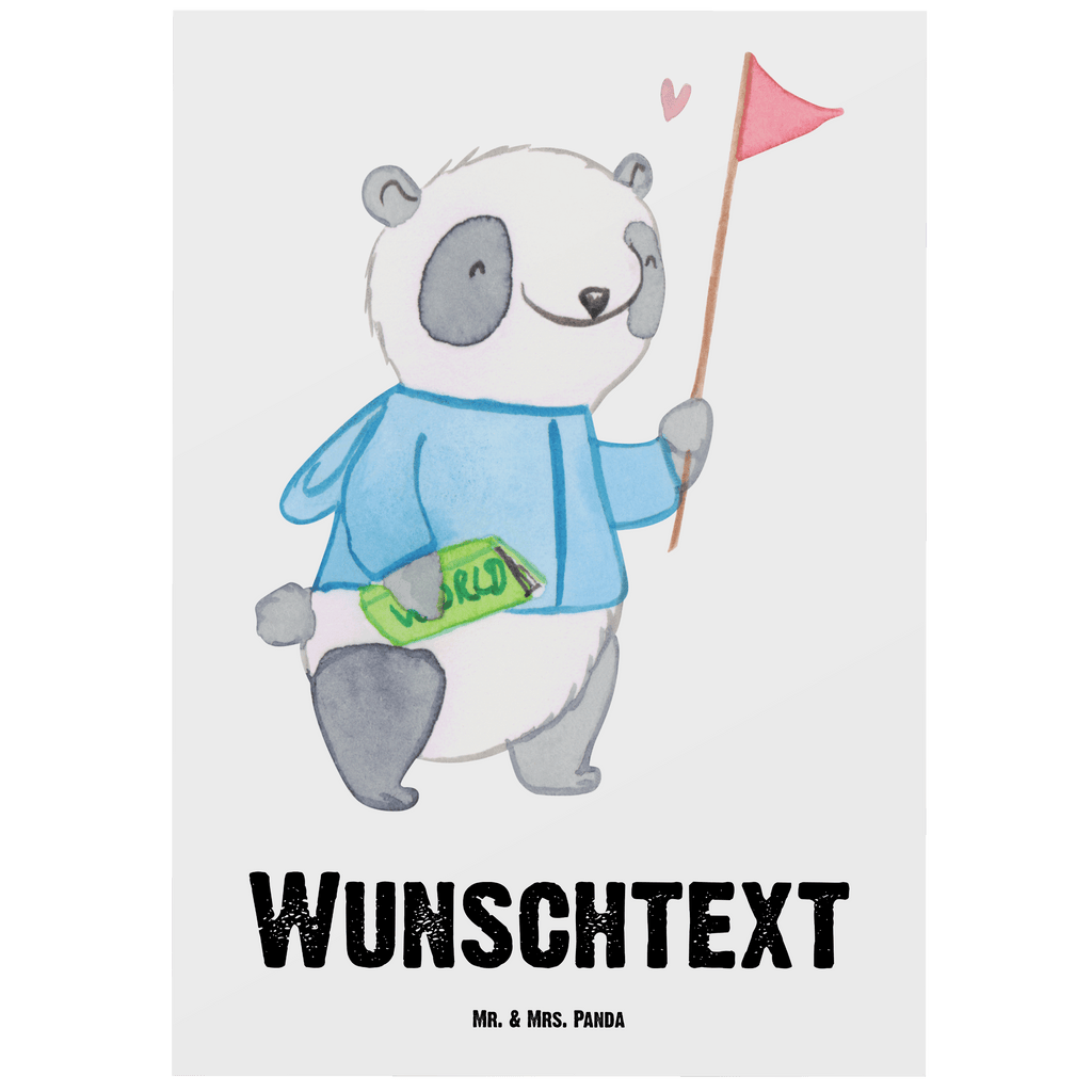 Personalisierte Postkarte Reiseleiter mit Herz Postkarte mit Namen, Postkarte bedrucken, Postkarte mit Wunschtext, Postkarte personalisierbar, Geschenkkarte mit Namen, Grußkarte mit Namen, Karte mit Namen, Einladung mit Namen, Ansichtskarte mit Namen, Geschenkkarte mit Wunschtext, Grußkarte mit Wunschtext, Karte mit Wunschtext, Einladung mit Wunschtext, Ansichtskarte mit Wunschtext, Beruf, Ausbildung, Jubiläum, Abschied, Rente, Kollege, Kollegin, Geschenk, Schenken, Arbeitskollege, Mitarbeiter, Firma, Danke, Dankeschön