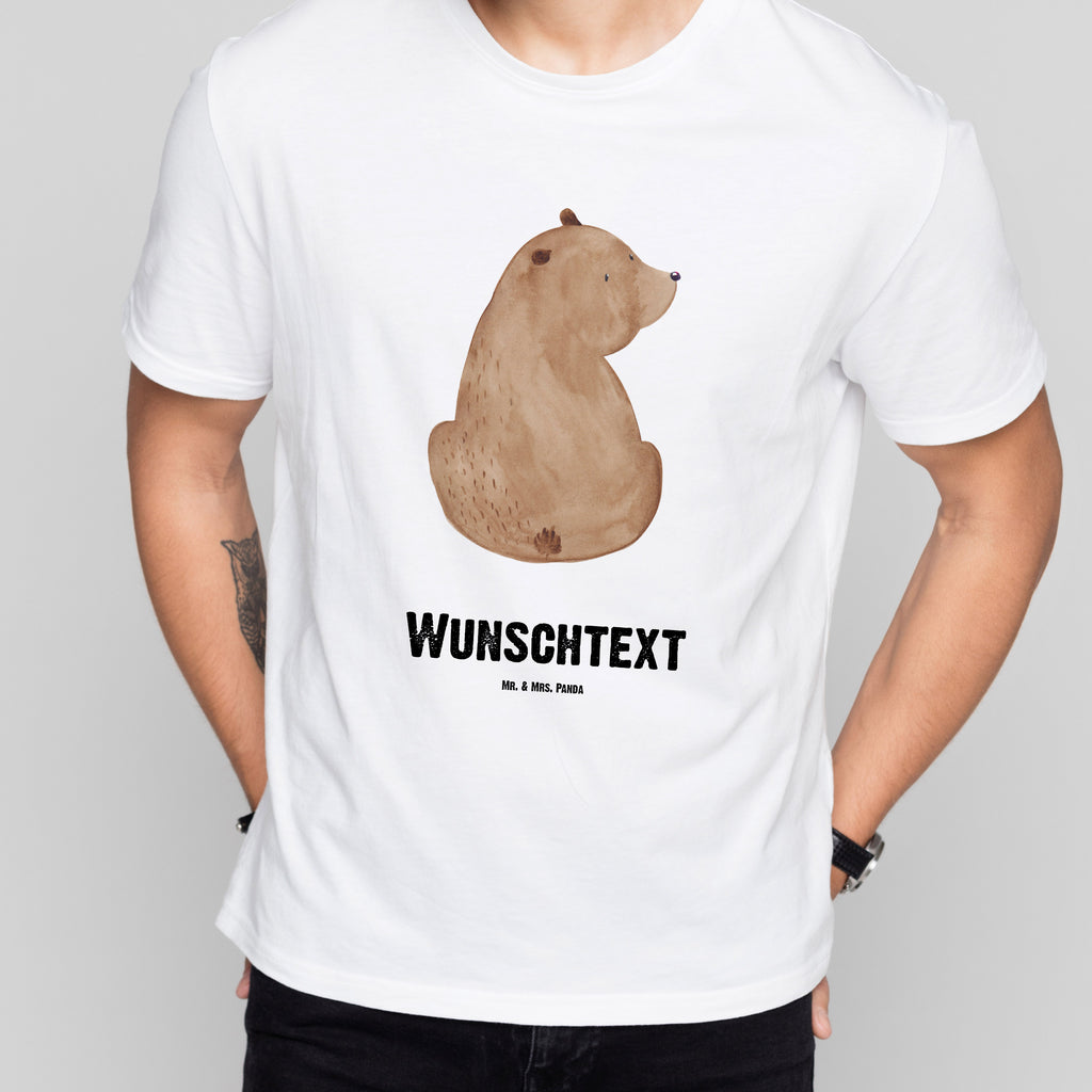 Größe S Personalisiertes T-Shirt Bär Schulterblick T-Shirt Personalisiert, T-Shirt mit Namen, T-Shirt mit Aufruck, Männer, Frauen, Bär, Teddy, Teddybär, Selbstachtung, Weltansicht, Motivation, Bären, Bärenliebe, Weisheit