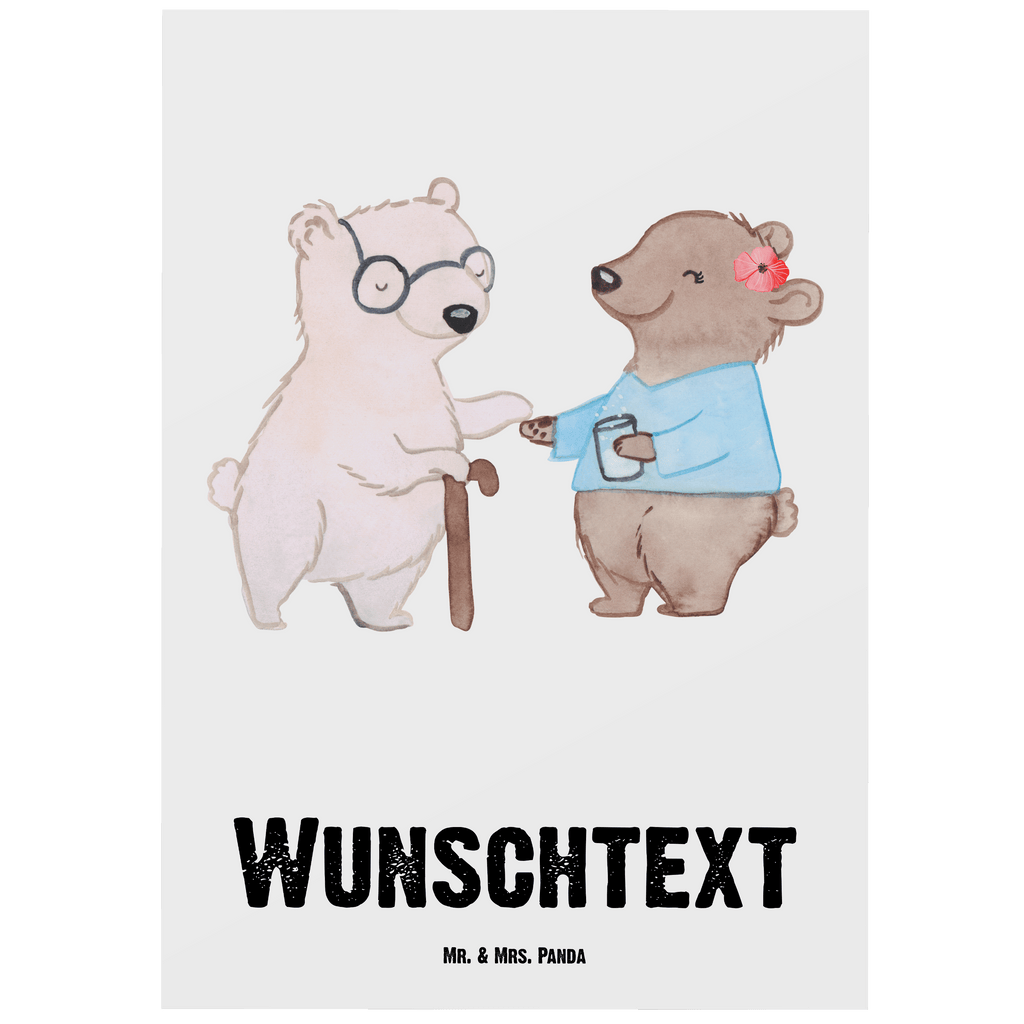 Personalisierte Postkarte Altenpflegerin mit Herz Postkarte mit Namen, Postkarte bedrucken, Postkarte mit Wunschtext, Postkarte personalisierbar, Geschenkkarte mit Namen, Grußkarte mit Namen, Karte mit Namen, Einladung mit Namen, Ansichtskarte mit Namen, Geschenkkarte mit Wunschtext, Grußkarte mit Wunschtext, Karte mit Wunschtext, Einladung mit Wunschtext, Ansichtskarte mit Wunschtext, Beruf, Ausbildung, Jubiläum, Abschied, Rente, Kollege, Kollegin, Geschenk, Schenken, Arbeitskollege, Mitarbeiter, Firma, Danke, Dankeschön, Altenpflegerin, Pflegerin, Altenheim Eröffnung