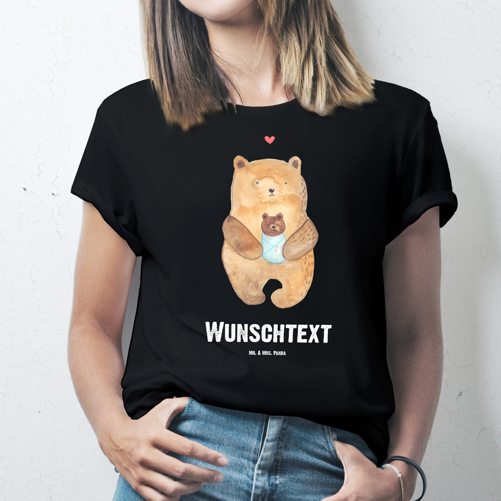 Größe S Personalisiertes T-Shirt Bär mit Baby T-Shirt Personalisiert, T-Shirt mit Namen, T-Shirt mit Aufruck, Männer, Frauen, Bär, Teddy, Teddybär, Eltern, Mutter, Baby, Taufe, Geburt, Nichte, Neffe, Enkel, Enkelin, Täufling, Geburtstag, Glückwunsch
