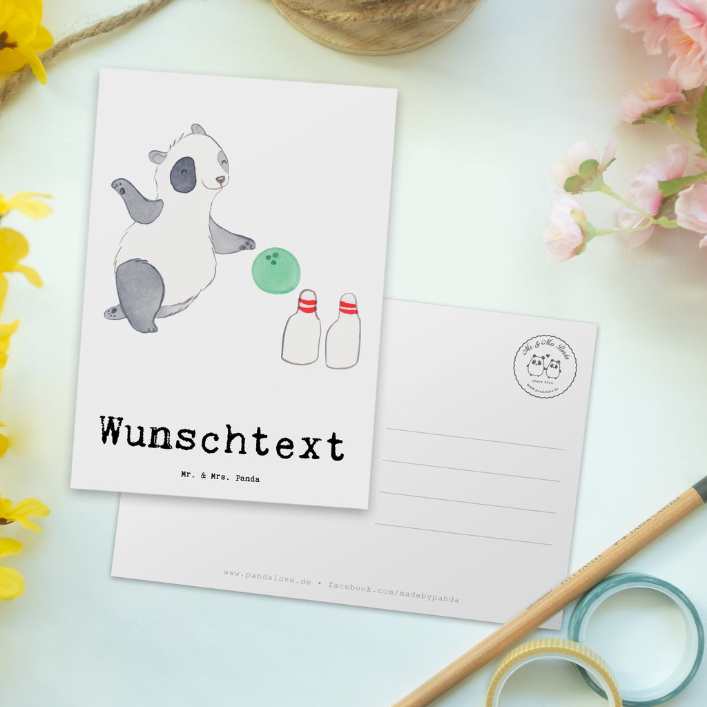 Personalisierte Postkarte Panda Bowling Medizin Postkarte mit Namen, Postkarte bedrucken, Postkarte mit Wunschtext, Postkarte personalisierbar, Geschenkkarte mit Namen, Grußkarte mit Namen, Karte mit Namen, Einladung mit Namen, Ansichtskarte mit Namen, Geschenkkarte mit Wunschtext, Grußkarte mit Wunschtext, Karte mit Wunschtext, Einladung mit Wunschtext, Ansichtskarte mit Wunschtext, Geschenk, Sport, Sportart, Hobby, Schenken, Danke, Dankeschön, Auszeichnung, Gewinn, Sportler, Bowling, Bowlen gehen, Bowling Center