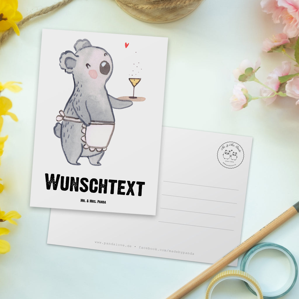 Personalisierte Postkarte Kellnerin mit Herz Postkarte mit Namen, Postkarte bedrucken, Postkarte mit Wunschtext, Postkarte personalisierbar, Geschenkkarte mit Namen, Grußkarte mit Namen, Karte mit Namen, Einladung mit Namen, Ansichtskarte mit Namen, Geschenkkarte mit Wunschtext, Grußkarte mit Wunschtext, Karte mit Wunschtext, Einladung mit Wunschtext, Ansichtskarte mit Wunschtext, Beruf, Ausbildung, Jubiläum, Abschied, Rente, Kollege, Kollegin, Geschenk, Schenken, Arbeitskollege, Mitarbeiter, Firma, Danke, Dankeschön, Kellnerin, Servicekraft, Restaurant
