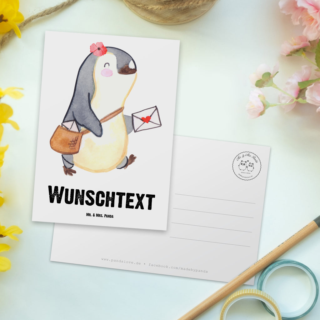 Personalisierte Postkarte Postbotin aus Leidenschaft Postkarte mit Namen, Postkarte bedrucken, Postkarte mit Wunschtext, Postkarte personalisierbar, Geschenkkarte mit Namen, Grußkarte mit Namen, Karte mit Namen, Einladung mit Namen, Ansichtskarte mit Namen, Geschenkkarte mit Wunschtext, Grußkarte mit Wunschtext, Karte mit Wunschtext, Einladung mit Wunschtext, Ansichtskarte mit Wunschtext, Beruf, Ausbildung, Jubiläum, Abschied, Rente, Kollege, Kollegin, Geschenk, Schenken, Arbeitskollege, Mitarbeiter, Firma, Danke, Dankeschön, Postbotin, Briefzustellerin, Briefträgerin, Postlerin