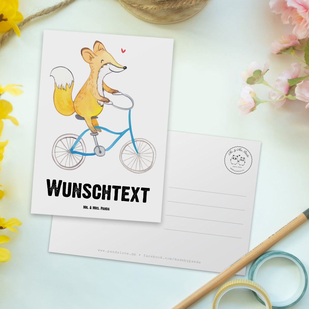 Personalisierte Postkarte Fuchs Fahrrad fahren Medizin Postkarte mit Namen, Postkarte bedrucken, Postkarte mit Wunschtext, Postkarte personalisierbar, Geschenkkarte mit Namen, Grußkarte mit Namen, Karte mit Namen, Einladung mit Namen, Ansichtskarte mit Namen, Geschenkkarte mit Wunschtext, Grußkarte mit Wunschtext, Karte mit Wunschtext, Einladung mit Wunschtext, Ansichtskarte mit Wunschtext, Geschenk, Sport, Sportart, Hobby, Schenken, Danke, Dankeschön, Auszeichnung, Gewinn, Sportler, Fahrrad fahren, Radeln, Trekking, Mountainbiking, Radsport