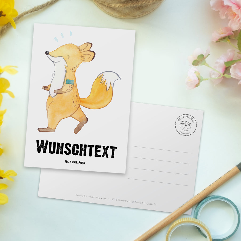 Personalisierte Postkarte Fuchs Joggen Medizin Postkarte mit Namen, Postkarte bedrucken, Postkarte mit Wunschtext, Postkarte personalisierbar, Geschenkkarte mit Namen, Grußkarte mit Namen, Karte mit Namen, Einladung mit Namen, Ansichtskarte mit Namen, Geschenkkarte mit Wunschtext, Grußkarte mit Wunschtext, Karte mit Wunschtext, Einladung mit Wunschtext, Ansichtskarte mit Wunschtext, Geschenk, Sport, Sportart, Hobby, Schenken, Danke, Dankeschön, Auszeichnung, Gewinn, Sportler, Joggen, Dauerlauf, Laufsport, Laufen