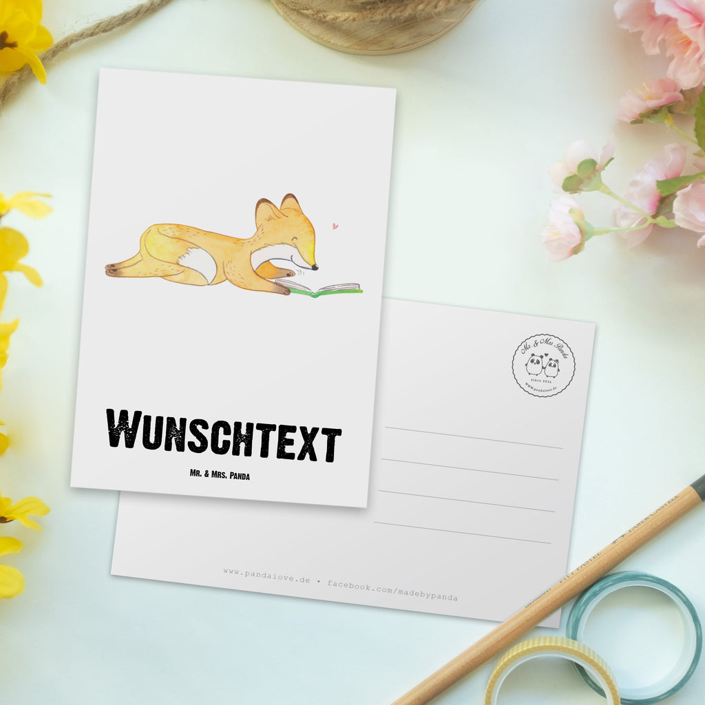 Personalisierte Postkarte Fuchs Lesen Tage Postkarte mit Namen, Postkarte bedrucken, Postkarte mit Wunschtext, Postkarte personalisierbar, Geschenkkarte mit Namen, Grußkarte mit Namen, Karte mit Namen, Einladung mit Namen, Ansichtskarte mit Namen, Geschenkkarte mit Wunschtext, Grußkarte mit Wunschtext, Karte mit Wunschtext, Einladung mit Wunschtext, Ansichtskarte mit Wunschtext, Geschenk, Sport, Sportart, Hobby, Schenken, Danke, Dankeschön, Auszeichnung, Gewinn, Sportler, lesen, Bücher lesen, Bücherwurm