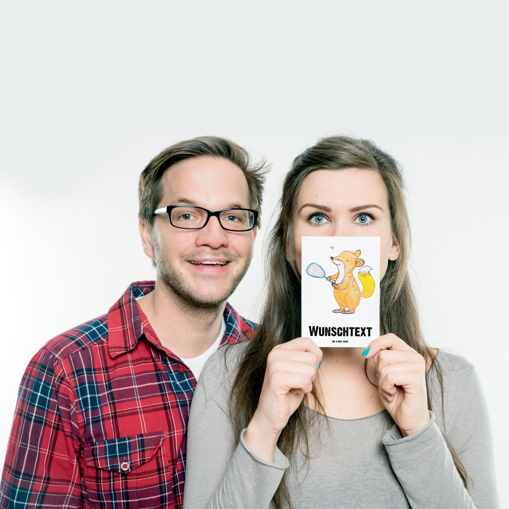 Personalisierte Postkarte Fuchs Squash spielen Tage Postkarte mit Namen, Postkarte bedrucken, Postkarte mit Wunschtext, Postkarte personalisierbar, Geschenkkarte mit Namen, Grußkarte mit Namen, Karte mit Namen, Einladung mit Namen, Ansichtskarte mit Namen, Geschenkkarte mit Wunschtext, Grußkarte mit Wunschtext, Karte mit Wunschtext, Einladung mit Wunschtext, Ansichtskarte mit Wunschtext, Geschenk, Sport, Sportart, Hobby, Schenken, Danke, Dankeschön, Auszeichnung, Gewinn, Sportler, Squash spielen, Squashhalle, Ballsport