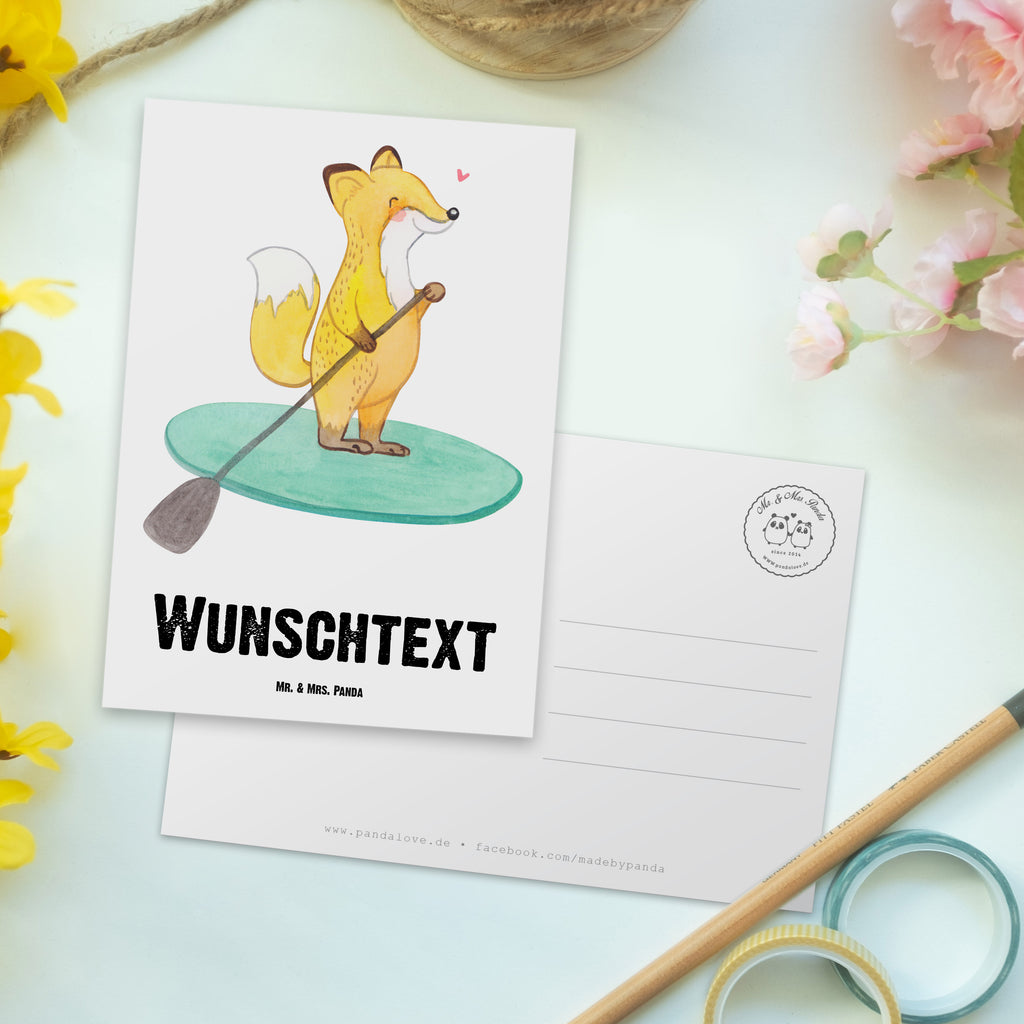 Personalisierte Postkarte Fuchs Stand Up Paddling Medizin Postkarte mit Namen, Postkarte bedrucken, Postkarte mit Wunschtext, Postkarte personalisierbar, Geschenkkarte mit Namen, Grußkarte mit Namen, Karte mit Namen, Einladung mit Namen, Ansichtskarte mit Namen, Geschenkkarte mit Wunschtext, Grußkarte mit Wunschtext, Karte mit Wunschtext, Einladung mit Wunschtext, Ansichtskarte mit Wunschtext, Geschenk, Sport, Sportart, Hobby, Schenken, Danke, Dankeschön, Auszeichnung, Gewinn, Sportler, Stand Up Paddling, Paddle Boarding, SUB, subben, Stand up paddle