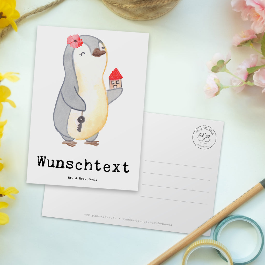 Personalisierte Postkarte Immobilienmaklerin mit Herz Postkarte mit Namen, Postkarte bedrucken, Postkarte mit Wunschtext, Postkarte personalisierbar, Geschenkkarte mit Namen, Grußkarte mit Namen, Karte mit Namen, Einladung mit Namen, Ansichtskarte mit Namen, Geschenkkarte mit Wunschtext, Grußkarte mit Wunschtext, Karte mit Wunschtext, Einladung mit Wunschtext, Ansichtskarte mit Wunschtext, Beruf, Ausbildung, Jubiläum, Abschied, Rente, Kollege, Kollegin, Geschenk, Schenken, Arbeitskollege, Mitarbeiter, Firma, Danke, Dankeschön, Immobilienmaklerin, Immobilienhändlerin, Immobilienkauffrau, Immobilienbüro