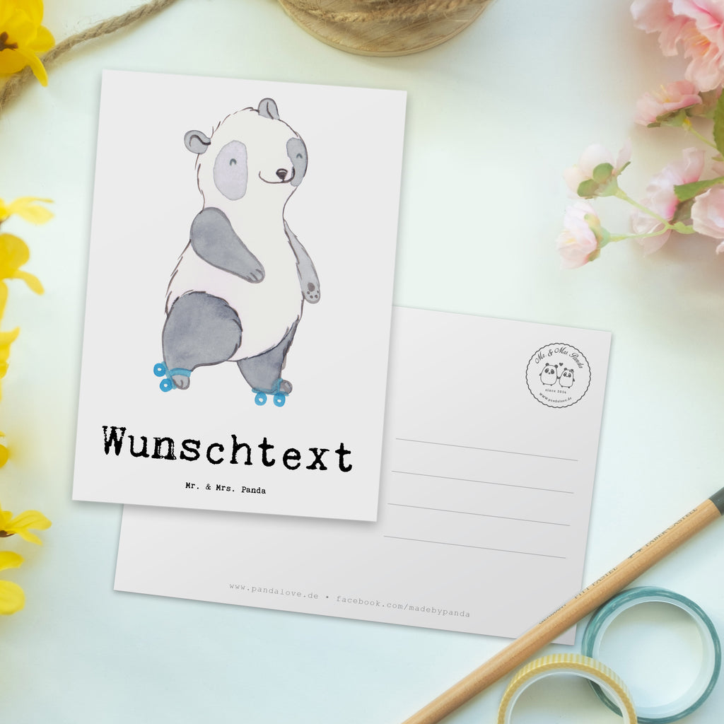 Personalisierte Postkarte Panda Inliner fahren Tage Postkarte mit Namen, Postkarte bedrucken, Postkarte mit Wunschtext, Postkarte personalisierbar, Geschenkkarte mit Namen, Grußkarte mit Namen, Karte mit Namen, Einladung mit Namen, Ansichtskarte mit Namen, Geschenkkarte mit Wunschtext, Grußkarte mit Wunschtext, Karte mit Wunschtext, Einladung mit Wunschtext, Ansichtskarte mit Wunschtext, Geschenk, Sport, Sportart, Hobby, Schenken, Danke, Dankeschön, Auszeichnung, Gewinn, Sportler, Inliner fahren, Rollschuh fahren, Rollerblades, inlinern