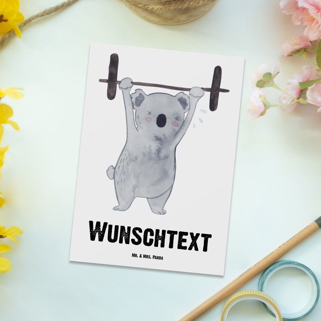 Personalisierte Postkarte Koala Crossfit Tage Postkarte mit Namen, Postkarte bedrucken, Postkarte mit Wunschtext, Postkarte personalisierbar, Geschenkkarte mit Namen, Grußkarte mit Namen, Karte mit Namen, Einladung mit Namen, Ansichtskarte mit Namen, Geschenkkarte mit Wunschtext, Grußkarte mit Wunschtext, Karte mit Wunschtext, Einladung mit Wunschtext, Ansichtskarte mit Wunschtext, Geschenk, Sport, Sportart, Hobby, Schenken, Danke, Dankeschön, Auszeichnung, Gewinn, Sportler, Crossfit, Wettkampfsport, Sportschule
