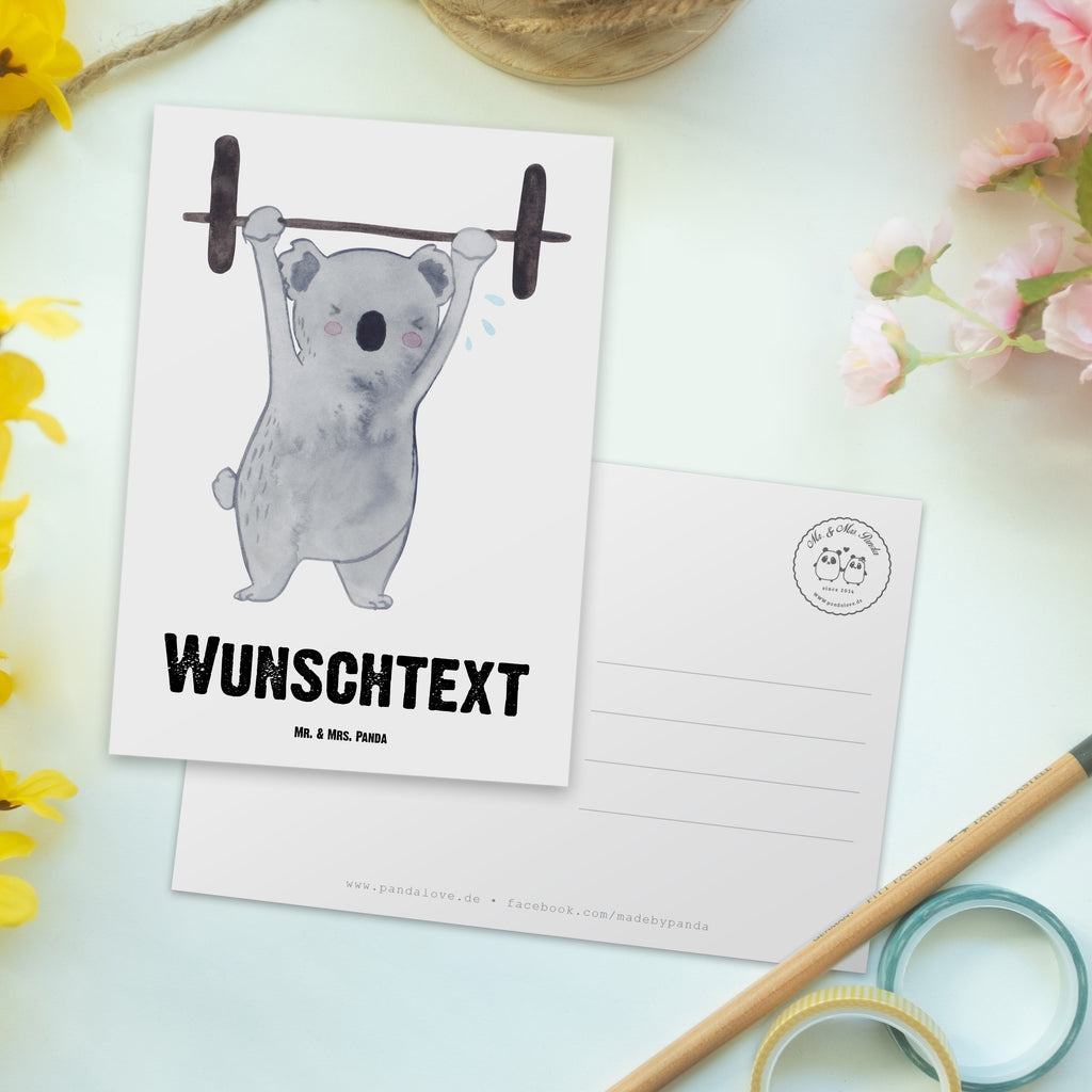 Personalisierte Postkarte Koala Crossfit Tage Postkarte mit Namen, Postkarte bedrucken, Postkarte mit Wunschtext, Postkarte personalisierbar, Geschenkkarte mit Namen, Grußkarte mit Namen, Karte mit Namen, Einladung mit Namen, Ansichtskarte mit Namen, Geschenkkarte mit Wunschtext, Grußkarte mit Wunschtext, Karte mit Wunschtext, Einladung mit Wunschtext, Ansichtskarte mit Wunschtext, Geschenk, Sport, Sportart, Hobby, Schenken, Danke, Dankeschön, Auszeichnung, Gewinn, Sportler, Crossfit, Wettkampfsport, Sportschule