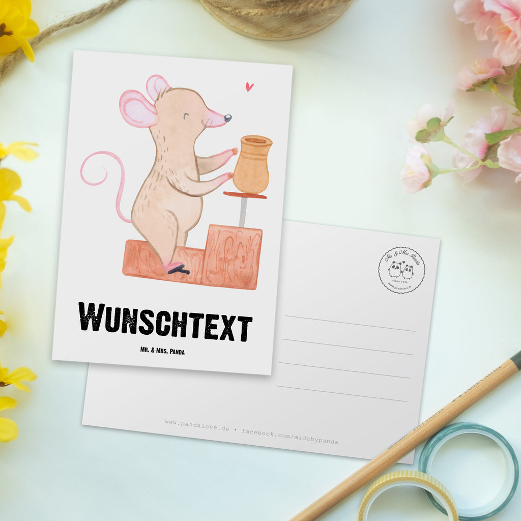 Personalisierte Postkarte Maus Töpfern Tage Postkarte mit Namen, Postkarte bedrucken, Postkarte mit Wunschtext, Postkarte personalisierbar, Geschenkkarte mit Namen, Grußkarte mit Namen, Karte mit Namen, Einladung mit Namen, Ansichtskarte mit Namen, Geschenkkarte mit Wunschtext, Grußkarte mit Wunschtext, Karte mit Wunschtext, Einladung mit Wunschtext, Ansichtskarte mit Wunschtext, Geschenk, Sport, Sportart, Hobby, Schenken, Danke, Dankeschön, Auszeichnung, Gewinn, Sportler, Töpfern, Töpferei, Töpferkurs