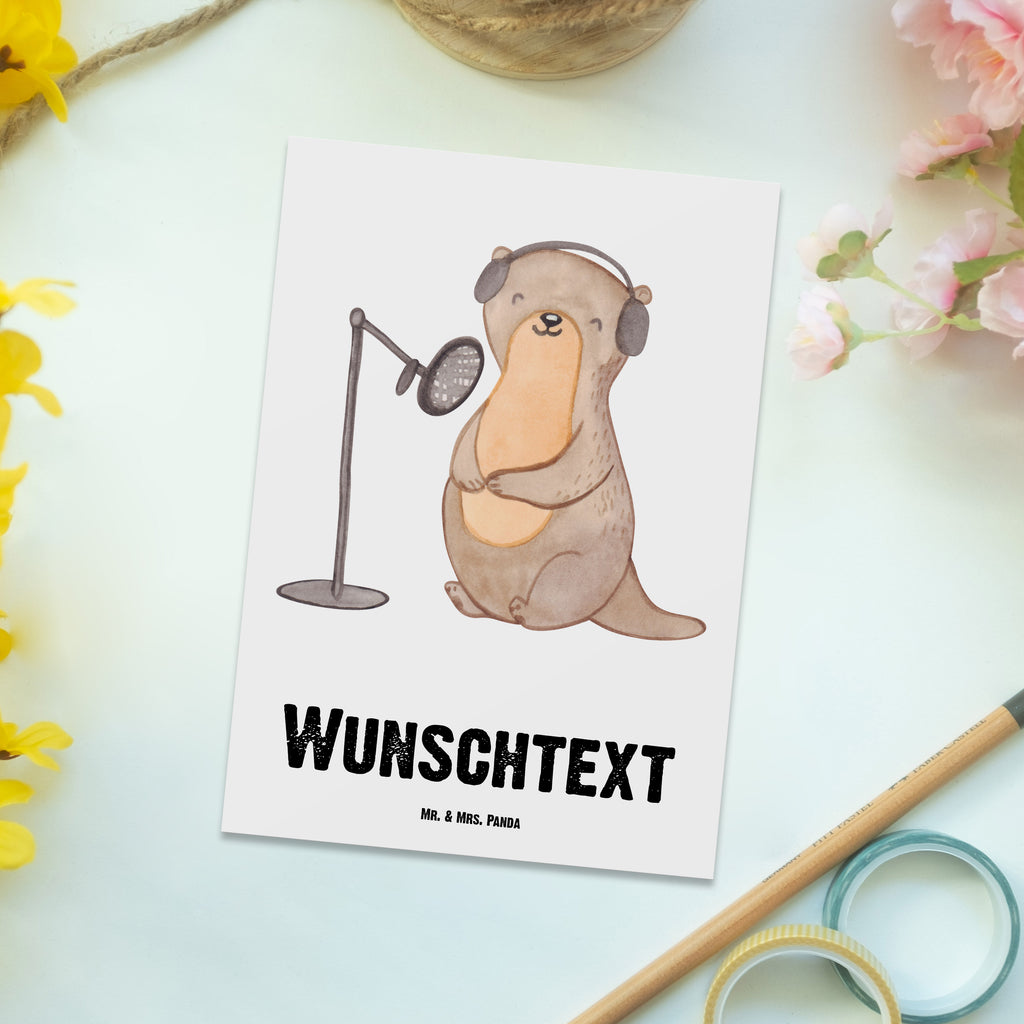 Personalisierte Postkarte Otter Podcast aufnehmen Tage Postkarte mit Namen, Postkarte bedrucken, Postkarte mit Wunschtext, Postkarte personalisierbar, Geschenkkarte mit Namen, Grußkarte mit Namen, Karte mit Namen, Einladung mit Namen, Ansichtskarte mit Namen, Geschenkkarte mit Wunschtext, Grußkarte mit Wunschtext, Karte mit Wunschtext, Einladung mit Wunschtext, Ansichtskarte mit Wunschtext, Geschenk, Sport, Sportart, Hobby, Schenken, Danke, Dankeschön, Auszeichnung, Gewinn, Sportler, Podcast aufnehmen, Podcast produzieren, Podcasterin, Podcaster