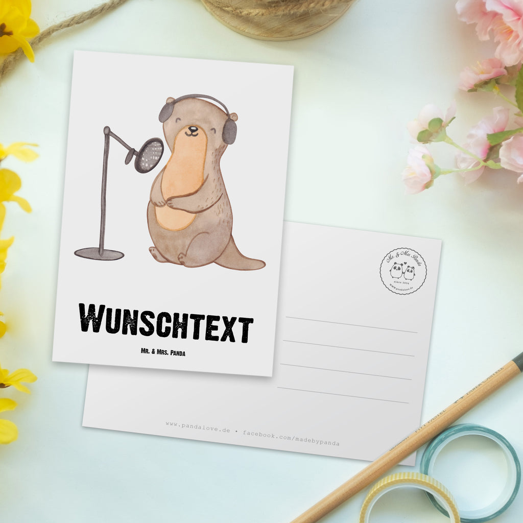 Personalisierte Postkarte Otter Podcast aufnehmen Tage Postkarte mit Namen, Postkarte bedrucken, Postkarte mit Wunschtext, Postkarte personalisierbar, Geschenkkarte mit Namen, Grußkarte mit Namen, Karte mit Namen, Einladung mit Namen, Ansichtskarte mit Namen, Geschenkkarte mit Wunschtext, Grußkarte mit Wunschtext, Karte mit Wunschtext, Einladung mit Wunschtext, Ansichtskarte mit Wunschtext, Geschenk, Sport, Sportart, Hobby, Schenken, Danke, Dankeschön, Auszeichnung, Gewinn, Sportler, Podcast aufnehmen, Podcast produzieren, Podcasterin, Podcaster