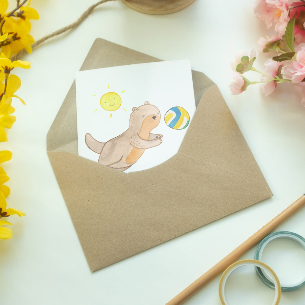 Personalisierte Grußkarte Otter Beachvolleyball Tage Personalisierte Grußkarte, Personalisiertere Klappkarte, Personalisierte Einladungskarte, Personalisierte Glückwunschkarte, Personalisierte Hochzeitskarte, Personalisierte Geburtstagskarte, Grußkarte mit Namen, Grußkarte selber drucken, Grußkarte selbst gestalten, Grußkarte mit persönlichen Nachrichten, Grußkarte als Geldgeschenk, Grußkarten personalisiert, Geschenk, Sport, Sportart, Hobby, Schenken, Danke, Dankeschön, Auszeichnung, Gewinn, Sportler, Beachvolleyball, Volleyball, Ballsport, Volleyballturnier